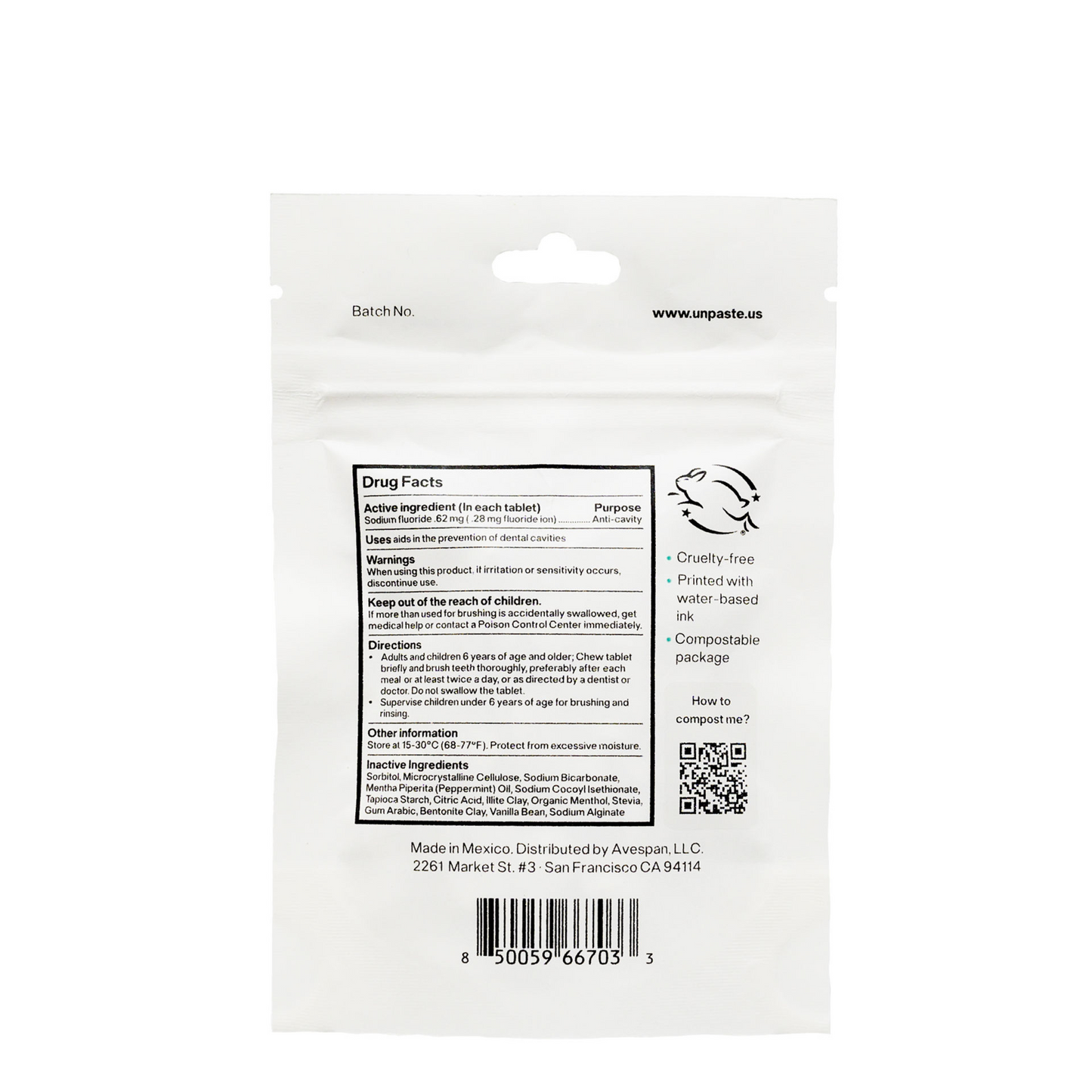 Fluoride Mint, 125 count