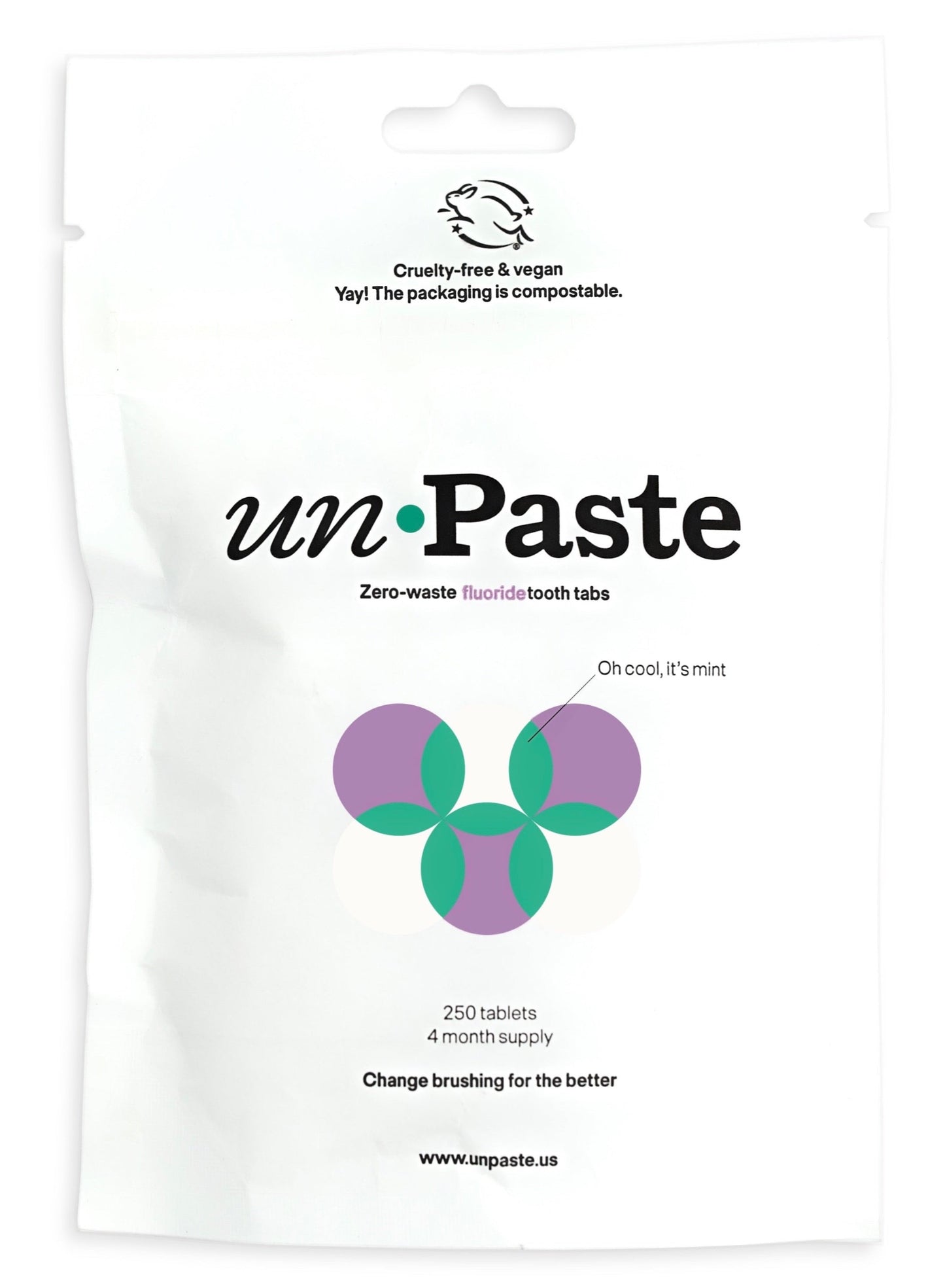 Unpaste Fluoride Mint, 4 month supply
